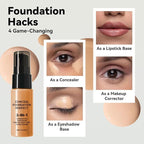 6 Colors Liquid Foundation Long-Lasting,Poreless Liquid Oil Concealer Foundation For All Skin Type,Waterproof & Sweat-Proof,Easy To Push Away,Flawless Finish Foundation,Balanced Skin Color