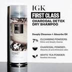 IGK FIRST CLASS Charcoal Detox Dry Shampoo | Volume + Soothes Scalp + Balance Oil | Vegan + Cruelty Free | 6.3 oz (Pack of 2)
