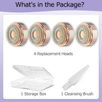 Generation 2 Replacement Heads for Flawless Facial Hair Remover Replacement Heads,Suitable for Flawless Replacement Heads Gen 2 for Flawless Facial Hair Remover for Women,As Seen On TV.(4 Pack)