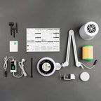 4BLANC® Alize Original Vacuum Nail Dust Collector for Pedicure with Built-in Dimmable LED Lamp, Certified HEPA 11 Medical Grade Replaceable Filter, and Universal Table Mount