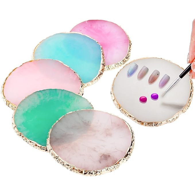 ZOOFOX 6 Pieces Resin Nail Art Palette, Nail