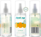 Aluminum Free Deodorant & Body Spray for Whole Body - Citrus 4oz (2 Pack) Clean Deodorant and Body Spray for Teen Boys and Girls - With AHA For Body Acne - Body Spray for Teens Formula