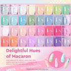 MEFA 35 Pcs Pastel Gel Nail Polish Set, 32 Colors Spring Collection Gel Nail Polish Kit Macaron Pink Green Nail Art Manicure DIY Home Decoration Beginners Gifts for Women Girls