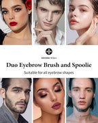 Eyebrow Brush, Dual-ended Angled Eyebrow Brush for Brows or Lashes D108 - Black