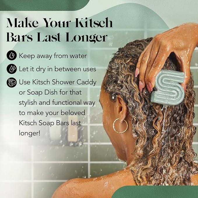 Kitsch Rosemary & Biotin Shampoo Bar - For Hair Growth, Strengthening, Thickening & Volumizing Shampoo for Women and Men - Free of Parabens, Sulfates & Silicones - Made in USA - 3.2 oz