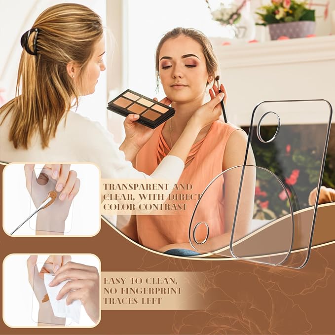 Acrylic Cosmetic Makeup Palette, 4 In 2 Set Mixing