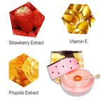 2 PCS Bee Lip Balm Lip Mask Honey Pot, Honey & Strawberry Lip Mask Propolis Moisturizing Lip Balm with Stick - Hydrating Prevention Dry and Cracked Lip Scrubs Exfoliato Lip Wrinkle Care