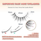 Natural Lashes Wispy Eyelashes Natural Look Short Lashes Pack 12mm Eyelashes C Curl False Lashes Thinner Band 3D Volume Fake Eyelashes 7 Pair Siligli
