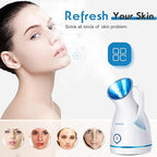 Amconsure Facial Steamer - Nano Ionic Face Steamer Warm Mist Steamer for Home Sauna SPA, Humidifier for Deep Cleaning Unclogs Pores Sinuses(Blue)