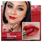 Oulac Metallic Red Lipstick Set 3PCS High Impact Lipcolor with Moisturizing Formula, Vegan Beauty, Full-Coverage Lip Color, Gift Lipstick for Women, 4.3g X 3PCS, 12+GM05+GM13