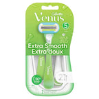 Gillette Venus Extra Smooth Green Disposable Women's Razors - 2 Count (Pack of 2)