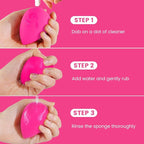 BEAKEY 5 Pcs Makeup Sponges, Latex-Free Beauty Sponge for Flawless Liquid, Cream, and Powder Application, Rose Pink Sponges