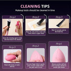 Makeup Brush Set, Flat Top Kabuki Brush Premium Foundation Brush for Liquid, Cream, and Powder with 2 Makeup Sponge for Foundation, Powder, Blush, and Concealer