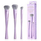 Jessup Face Makeup Brush Set 3 pcs, Ultra-Soft Dense Makeup Brushes for Foundation Contour Powder and Blush, Premium Synthetic Fiber, Luxury Purple T513