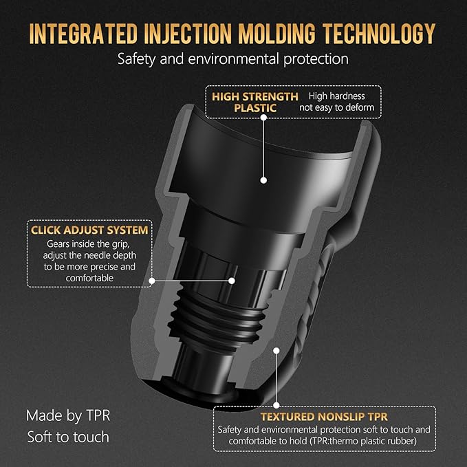 Ambition Soldier P3 Disposable Tattoo Grips - 12Pcs 32mm Professional Tattoo Rubber Grip Cover with Click Adjust System Supply for Rotary Soldier, Zetton, Torped & Shura Tattoo Pen Machine Gun