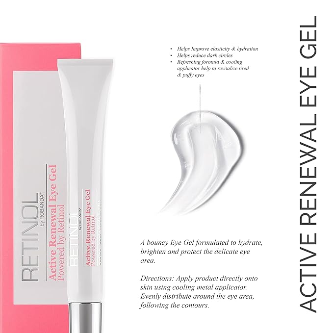 Retinol Active Renewal Eye Gel│ Under Eye Treatment For Dark Circles and Puffiness │ For All Skin Types