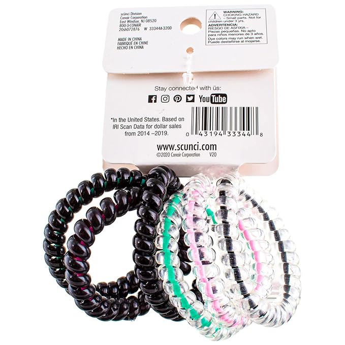 Scunci Spiral Ponytailers with NS Inner Core, 6CT