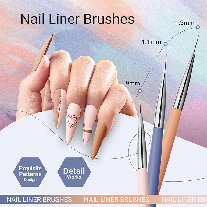 AIRSEE Nail Art Brush Set,