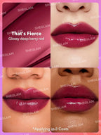 SHEGLAM Mirror Kiss High-Shine Lipstick Silky Jelly Texture Hydrated&Smooth Lip Gloss-That's Fierce