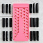 50 Lip Balm Container Kit with Filling Tray and Spatula, Round Tube Refillable Empty Tube 3 Colors, 0.15 oz, BPA Free, for DIY Homemade Lipstick Lipstick (50 black kits,)