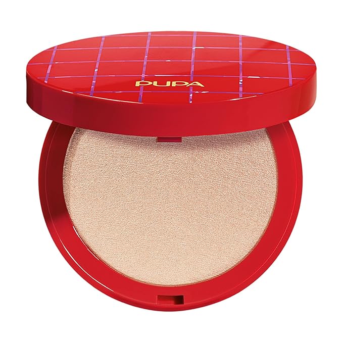 Pupa Milano Holiday Land Frosted Highlighter, Hypnotic Gold 001, 0.282 oz - Highlighter Makeup - Soft, Velvety Texture - Long-Lasting - Talc-Free