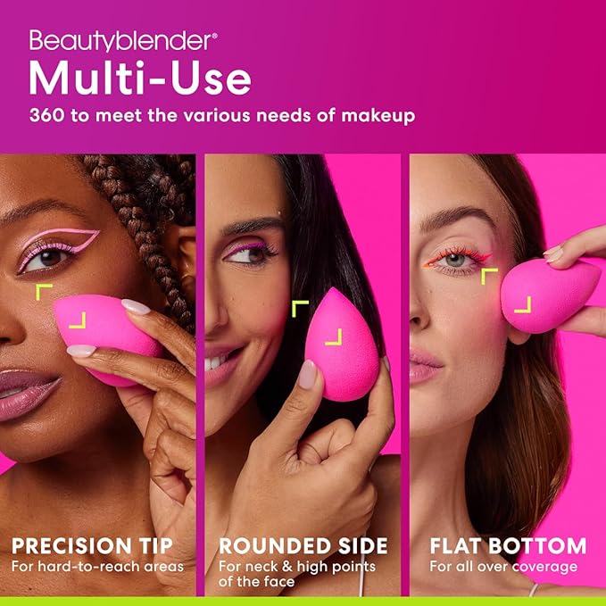 Beautyblender® | Original Pink Beauty Blender Makeup Sponge, Super-Soft Foam Easily Blends Foundations, Powders & Creams, Made in USA, Reusable, Washable, Streak Free Application, Vegan, Cruelty Free