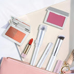 GLO&RAY Concealer Brush Under Eye - Makeup Brush Angled Flat Teardrop, Nose Contour for Powder Pro Concealing Blending for Liquid & Cream Cosmetic, Foundation Brushes Small With Dust Cover (White)