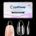 Almond Nail Tips Soft Gel Nail Tips 240Pcs Pre-Shaped Medium Pointed Almond Nails Half Matte Full Cover Acrylic Clear Press on Fake Nails Tips for Extension Nail Art DIY Manicure Salon 12 Sizes