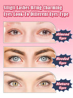 Cat Eyelashes Natural Eye Lashes 12mm False Lashes Wispy Thin Band 3D Volume Fake Eyelash C Curl Lash Pack Natural Look 7 Pair