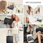 Leather makeup case with led