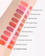 THESAEM Saemmy's Ade Shot Tint - Korean Lip Titnt, Water Gel Lip Stain with Plump Glowy Moisturizing Finish, Buildable Radiant Gloss, Long-Lasting Comfort, 0.1 fl.oz. (01 Grapefruit honey)