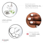 PODERM - Nail Polish – Enriched with Tea Tree – Improves nail appearance – Ingredients Natural/Vegan - foot/hand - Swiss Made (French White)