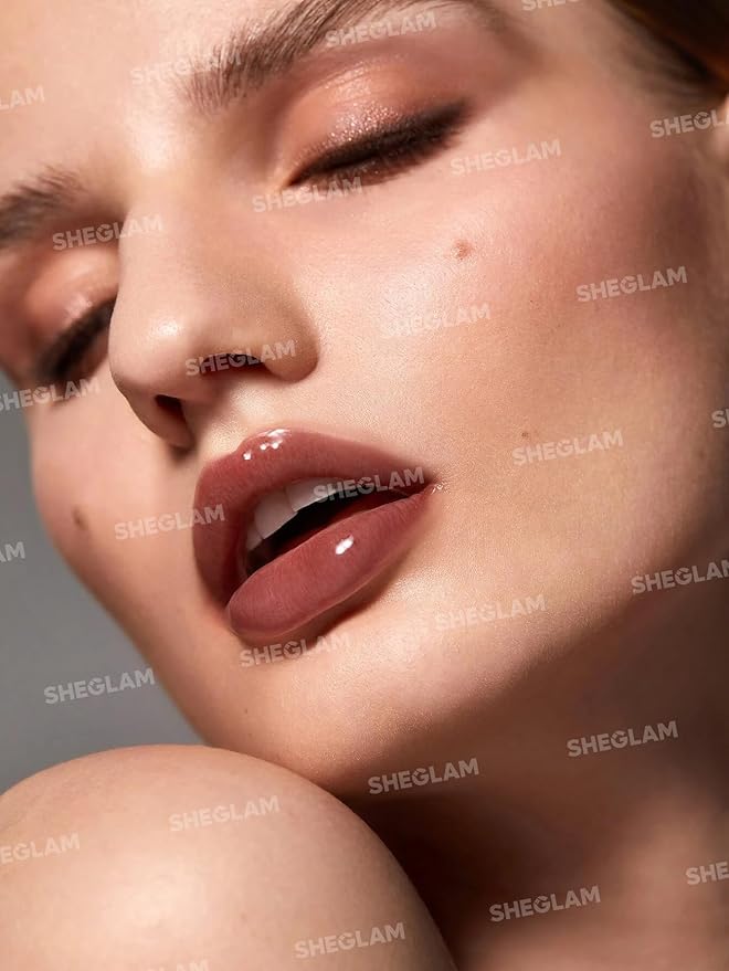 SHEGLAM Glaze Daze Lip Gloss Shiny Tinted Lip Gloss High Gloss Finish Plumping Lip Care Nourishing Not Easy to Fade Liquid Lip Cosmetics-Grape Juice