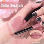 QiBest Nude Rose Pink Cream Lipstick with Lip Liner Makeup Set for Women, Soft Matte Lip Stick Silk Finish with LipLiner Pencil 24 Hours Original Waterproof Labials, Velvety & Non-Drying Formula