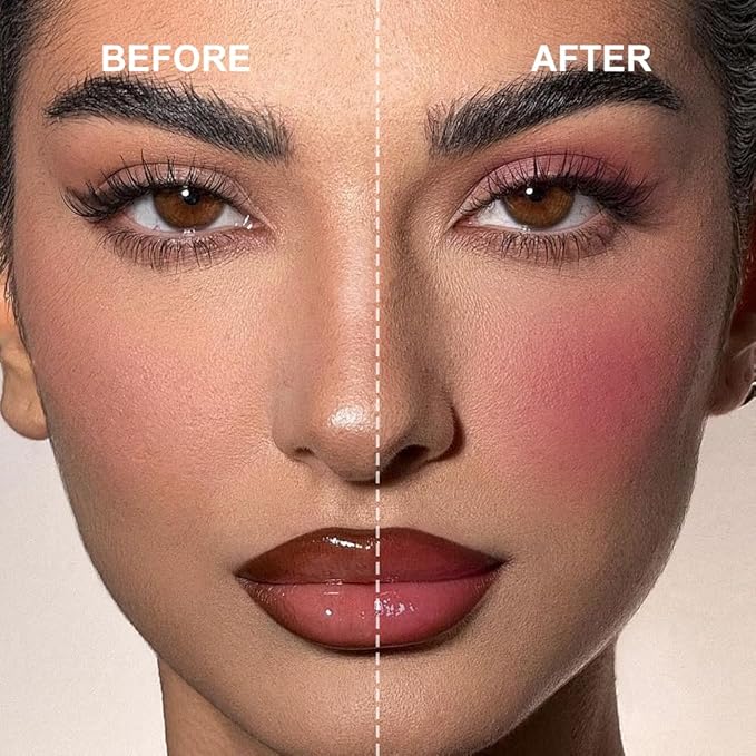 Multi-Use Makeup Cream Blush Stick, Unidollss 3-in-1 Buildable Blush Stick for Cheeks, Eyes, and Lips, Hydrating formula, All day wear, Easy Application with Thumb Puff Included (04 FLIRT)