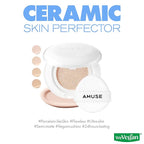 Amuse SEOUL Ceramic Skin Perfector Cushion Foundation Refill | Long-lasting, Lightweight, Semi-matte, Flawless Coverage, Hypoallergenic, Korean Beauty, Vegan(15g / 0.52 oz.) ([Refill] 03 HONEY)