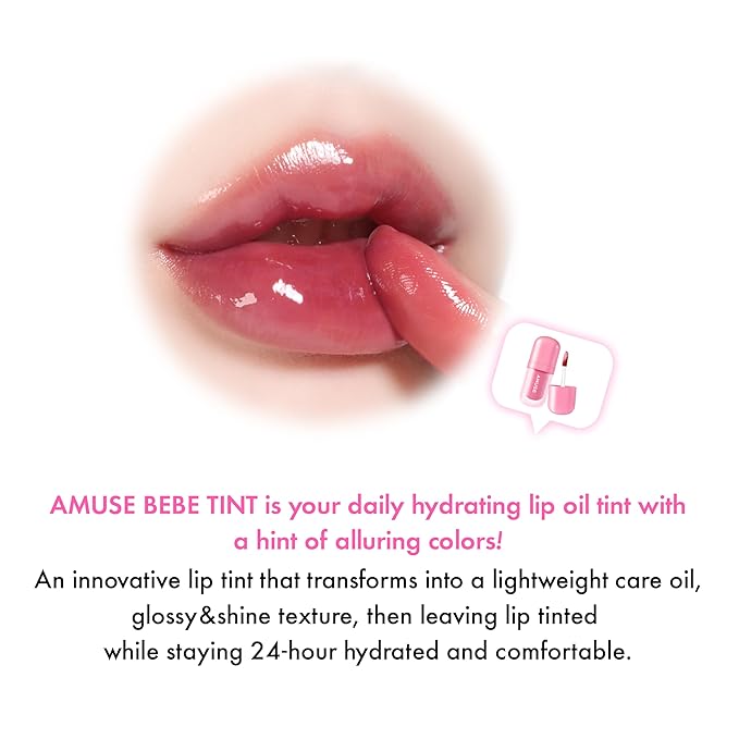 Amuse SEOUL BEBE TINT - 05 NUDE PUMPKIN | 24-hour Long-lasting Lip Stain, Plumping, Hydrating, Moisturizing, No Peel Off, Lip Care, Treatment, Non Sticky, Korean Lip Tint for Dry Lips