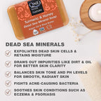 One With Nature Dead Sea Salt Turmeric Soap 4oz 3-Pack – Purifying and Exfoliating Soap Bar with Dead Sea Minerals and Turmeric for Face & Body, for Men & Women