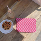 Pazimiik knit checkered makeup bag