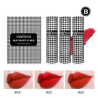 VERONNI 3 Colors Matte Lip Mud,Velvet Lip Gloss Set Multi-Purpose Matte Lipstick, Long Lasting Non-Sticky Gloss Smooth Pack Of 3 Lip Gloss Blush Makeup Set For Lips And Face (Set B)