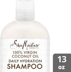 SheaMoisture Virgin Coconut Shampoo, Daily Hydration – Color-Safe Formula with Organic Shea Butter for All Types, Curly Hair Care, 13 Oz