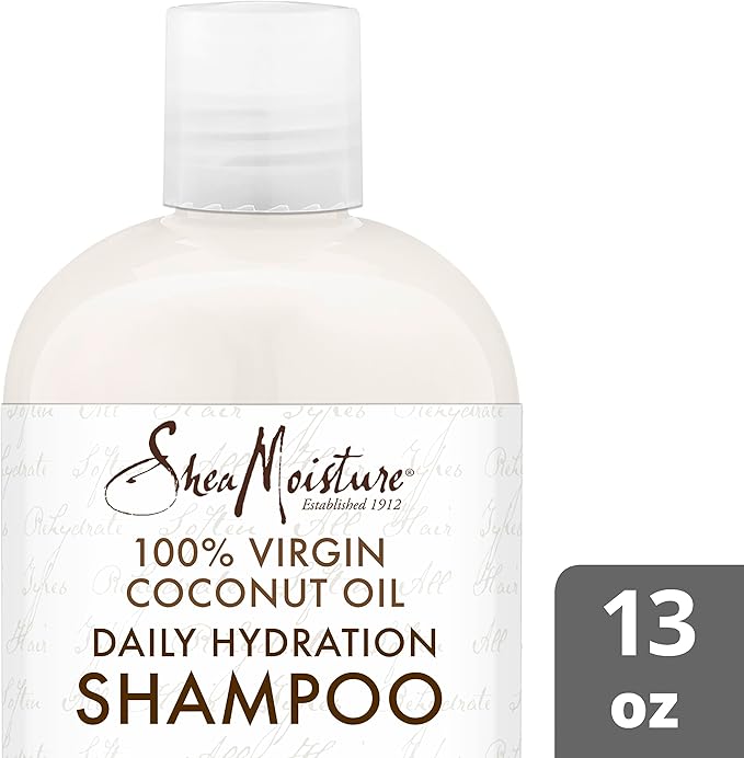 SheaMoisture Virgin Coconut Shampoo, Daily Hydration – Color-Safe Formula with Organic Shea Butter for All Types, Curly Hair Care, 13 Oz