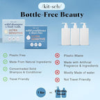 Kitsch 2-in-1 Ultra Sensitive Shampoo Bar & Body Wash + Conditioner Bar & Shaving Soap – Fragrance-Free Bar Soap for Sensitive Skin & Scalp - For Healthy, Radiant Hair and Skin - Made in USA – 2pcs