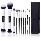 Makeup Brush Set 10pc, Dual-Ended Makeup Brushes For Bronzer, Contour, Eyeshadow, Blush, Concealer, Foundation