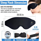 3D Sleep Mask for Men Women | 100% Blackout, Zero Eye Pressure, Breathable Material | Comfortable Night Blindfold for Sleeping, Travel and Meditation (Black)