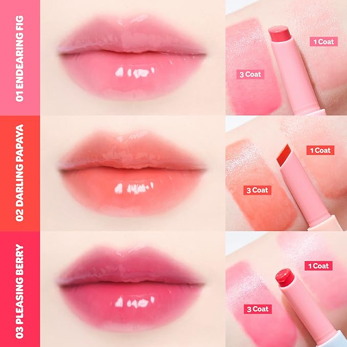 COLORGRAM Fruity Glass Stick 01 ENDEARING FIG | Long-Lasting Juicy Lip Tint with Radiant, Glossy Finish | Melting Syrupy Texture for Vibrant, Hydrated Lips | Non-Sticky Shine