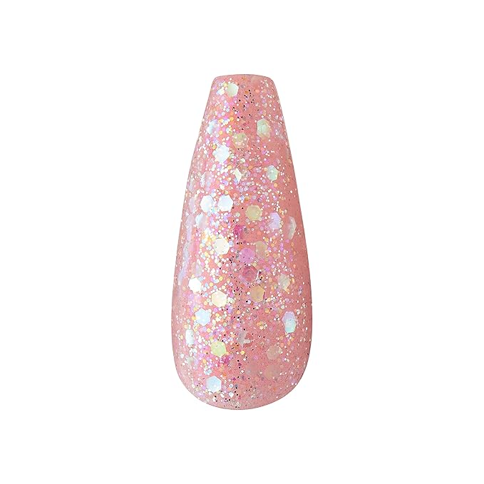KISS Jelly Fantasy On-Trend Translucent Nails, Long Sculpted Glue-On Fake Nails Kit, Style “Be Jelly”, with Pink Gel Nail Glue, Mini Nail File, Manicure Stick, & 28 Glue On Nails