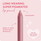 ColourPop Lippie Lip Pencil - High-Pigment, Long-Lasting Lip Liner - Sharpenable Lip Liner Pencil for High-Impact Lip Color - Vegan, Cream Formula with Precise Application - Good N Plenty (0.04 oz)