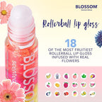 Blossom Scented Roll on Lip Gloss, Infused with Real Flowers, Made in USA, 0.40 fl oz, 2 pack, Cherry/Coconut