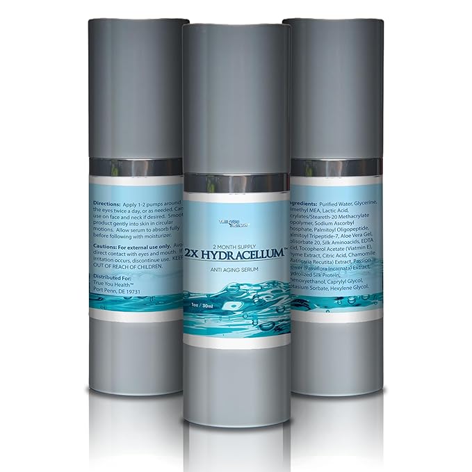 2x Hydracellum Serum - Hydrating Anti Aging Eye Serum - 2 Month Supply - Infused Vitamin C Serum with Alpha Hydroxy Acid to Improve Wrinkles, Dark Circles, & Eye Bags - Nourish, Exfoliate, Moisturize